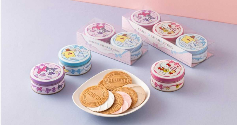 神戶風月堂「三麗鷗迷你法蘭酥聯名款禮盒」。（920元／18入，圖／神戶風月堂提供） 