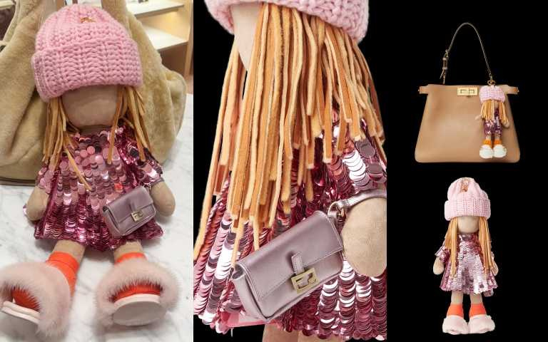 大款MAXI的FENDI BFF吊飾(Adele)售價61,200元。也有小隻的可以掛在包包上，大隻的也可以掛在包包上喔！（圖/品牌提供、黃筱婷攝）