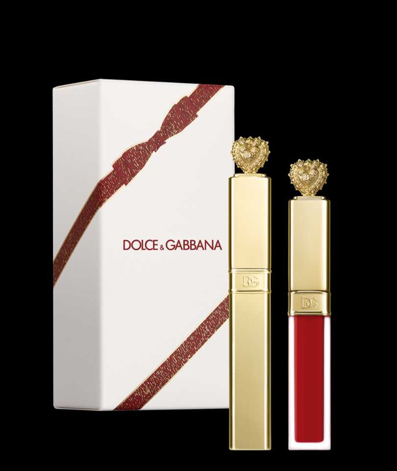 圖說:DOLCE&GABBANA DG摯愛彩妝紅絲絨禮盒(含濃密睫毛膏8ml、柔霧慕斯唇釉#405 5ml)/2,960元(圖/品牌提供)