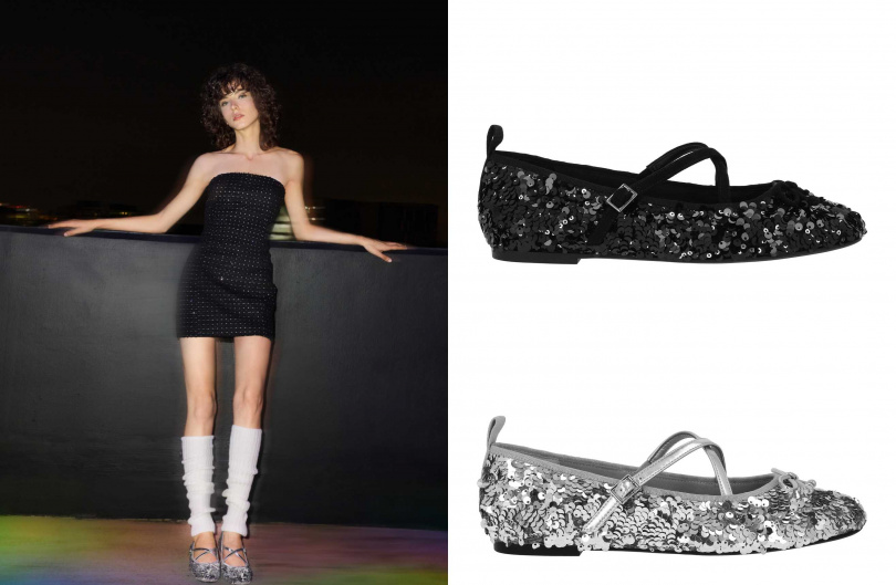 CHARLES & KEITH亮片交叉帶瑪莉珍鞋／1,990元（圖／品牌提供）