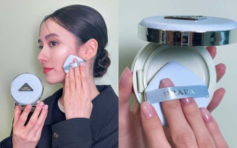 PRADA 莫測藍尼龍氣墊粉餅限量二色(LC5/LN10) 12g／2,850元（圖／品牌提供）