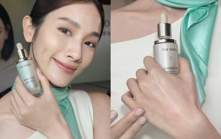 擦在手上很快吸收，推開後不黏膩還帶有淡淡光澤感。（圖／廖怡婷 攝）