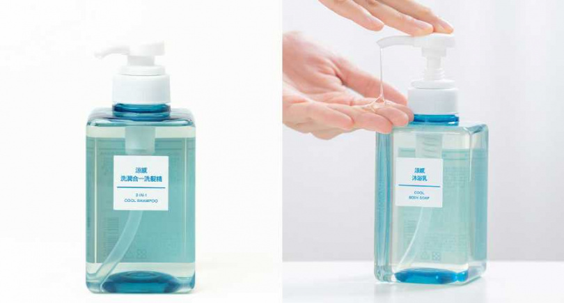 無印良品 涼感沐浴乳 400ml／390元、涼感洗潤合一洗髮精 400ml／390元（圖／品牌提供）