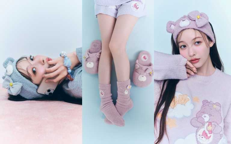 SNIDEL HOME × Care Bears™ 針織髮帶/1,080元、針織毛襪 /1,080元。SNIDEL HOME × Care Bears™ 系列：2025年10月8日於USAGI ONLINE及指定門市開賣。（圖／品牌提供）