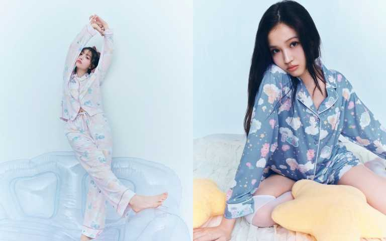 SNIDEL HOME ×Care Bears™印花開襟襯衫/2,350元、SNIDEL HOME ×Care Bears印花短褲/1,890元、Care Bears™印花長褲/2,350元（圖／品牌提供）