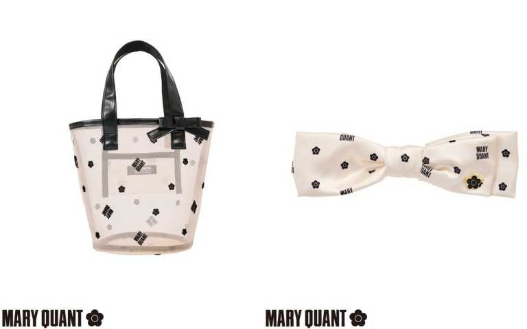 PEACH JOHN × MARY QUANT Daisy 透明小提袋 /890元、Daisy 點點髮帶 /590元。PEACH JOHN × MARY QUANT 系列：2025年7月16日於PEACH JOHN官網及全台門市限量販售。（圖／品牌提供）