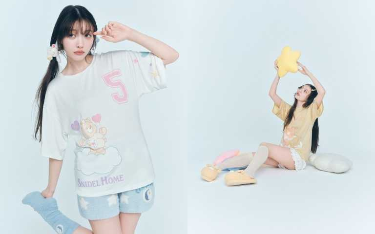 T-Shirt 採用涼感嫘縈材質製成,穿著舒適清爽。設計上以五隻 Care BearsTM 各自對應不同顏色,打造出繽紛多彩的多款選擇。SNIDEL HOME ×Care Bears™接觸涼感T-Shirt，顏色:OWHT/ ORG/ PNK/ LAV/ BLU/1,750元。