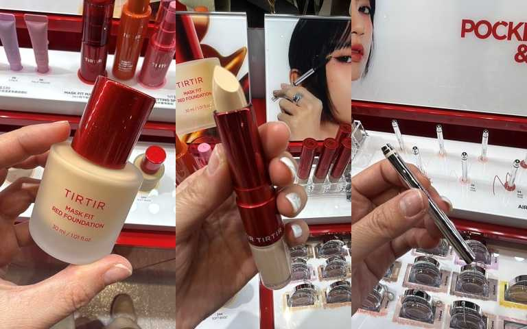 TIRTIR MASK FIT 粉底液 / 739元、TIRTIR 遮瑕膏、TIRTIR纖細俐落眼線249元。（圖／黃筱婷攝）