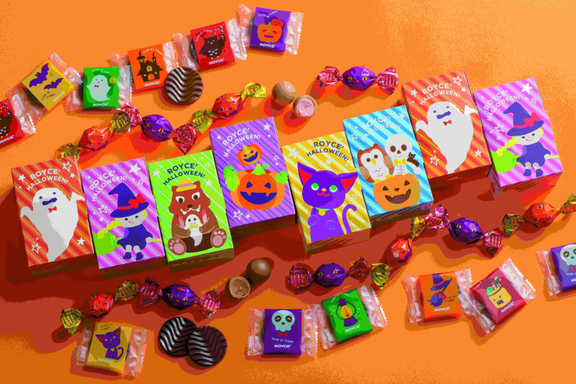 鬼屋造型為靈感設計的「巧克力袖珍盒組」內有4種共54枚巧克力 ，一盒售價990元。