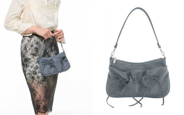 CHARLES & KEITH Reese 腋下包(煙燻藍)/2,390元(圖/品牌提供)