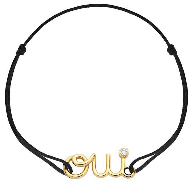 DIOR「Oui」系列，黃K金鑽石繫帶手環╱30,400元。（圖╱DIOR提供）