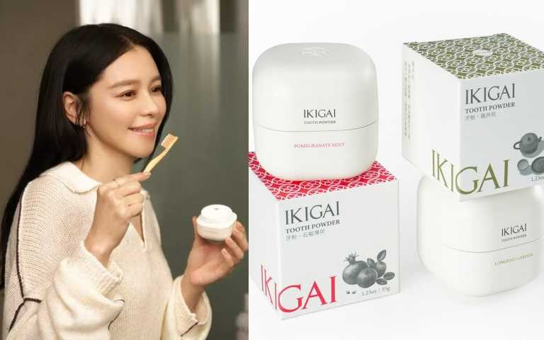IKIGAI 牙粉- 35G土10%:龍井苑、石榴薄荷(代言人參與研發款)550元/瓶(圖/徐若瑄 ig、品牌提供)