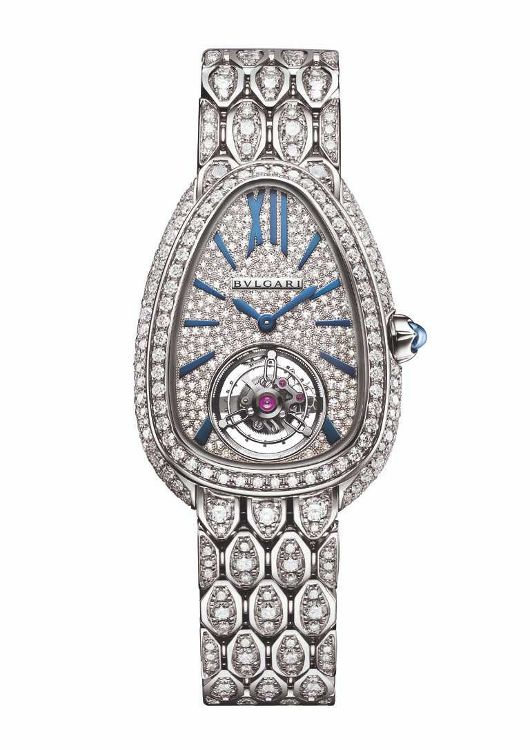BVLGARI「SERPENTI SEDUTTORI」系列「TOURBILLON」腕錶╱4,800,000元。（圖╱BVLGARI提供）
