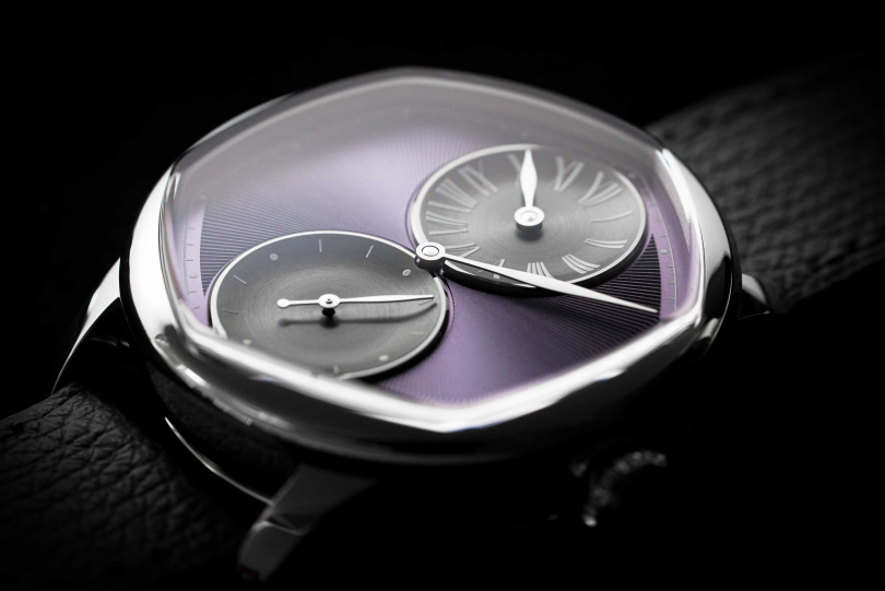 LOUIS ERARD x Cédric Johner三針一線腕錶–淡紫色面盤款