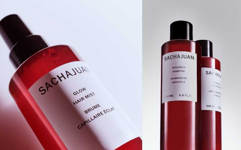 SACHAJUAN紅曜防護洗髮露 200ml/1,200元、紅曜防護潤髮乳 200ml/ 1,300元、紅曜防護結構修護髮膜 150ml/1,500元、紅曜防護精華噴霧 150ml/1,200元(圖/品牌提供)
