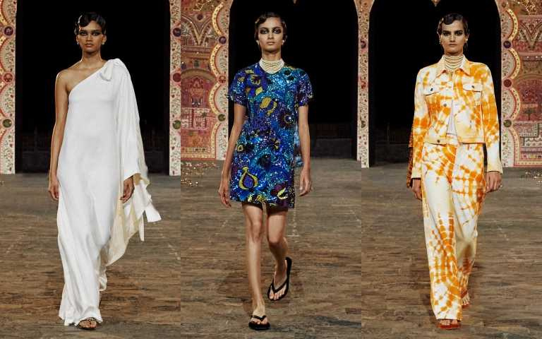 女裝創意總監Maria Grazia Chiuri設計了一系列有別以往的作品，藉此致敬印度傳統織品技藝，延續和世界多元文化的創意對談。（圖／品牌提供）