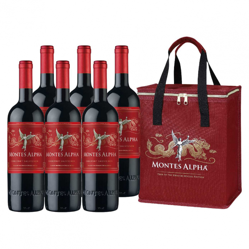 「智利 蒙帝斯阿法卡本內紅酒」龍年限定版6瓶入組合，一組原價8100元，特價5999元。