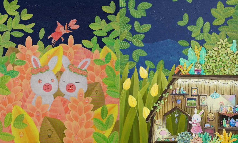 左圖為森林系列作品、右圖為房子系列。（圖／美寓提供）