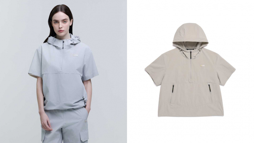 國家地理服飾 ADELIE 輕量平織 ANORAK 半開拉鍊短袖連帽上衣/5,280元(圖/國家地理服飾提供)