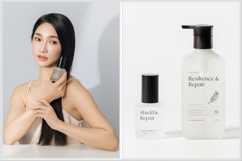 VCool雪松醇修護重建組（VCool雪松醇修護滋養洗髮精＋VCool雪松醇修護芯生抗熱護髮油） 500ml＋50ml / 1,860元（圖／品牌提供）