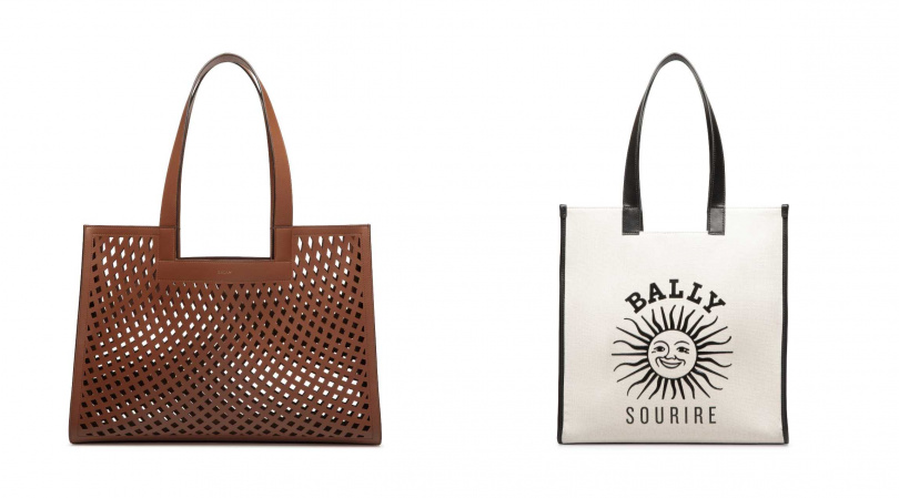 EASY BALLY 橫式大托特包／64,800元，EASY BALLY 微笑太陽直式托特包／32,800元（圖／品牌提供）
