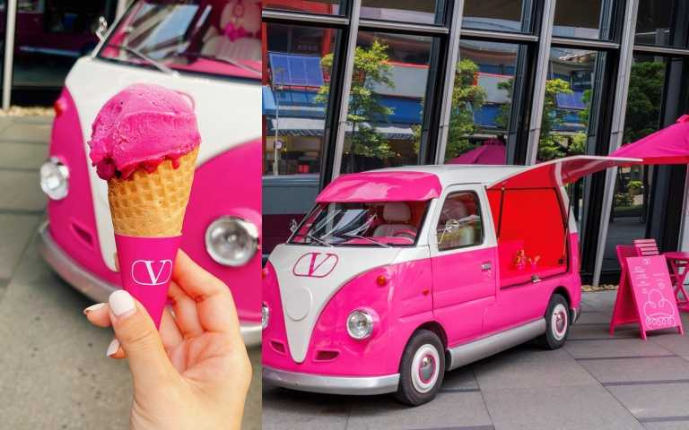 現場設有結合在地特色水果的限定「PINK PP 粉紅夏日」火龍果風味義式冰淇淋，更有機會獲得品牌的獨家精美時尚禮物。（圖／品牌提供、黃筱婷攝影）