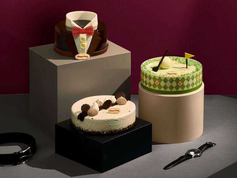 哈根達斯推出3款冰淇淋蛋糕回應父親那份穩重真摯的守護。（1,980～2,380元，圖／哈根達斯提供）