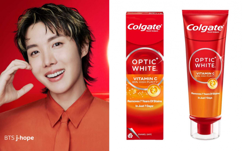 高露潔Optic White光感白高純度維他命 C 美白牙膏80g／349元  高露潔首度將「維他命C」濃縮於牙膏之中，為牙齒展開前所未有的「護膚級」保養。（圖／品牌提供）