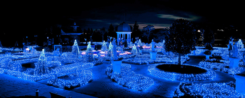 絢麗燈光藝術遍佈百坪花園，佐登妮絲城堡主題燈區化身「台版東京汐留」