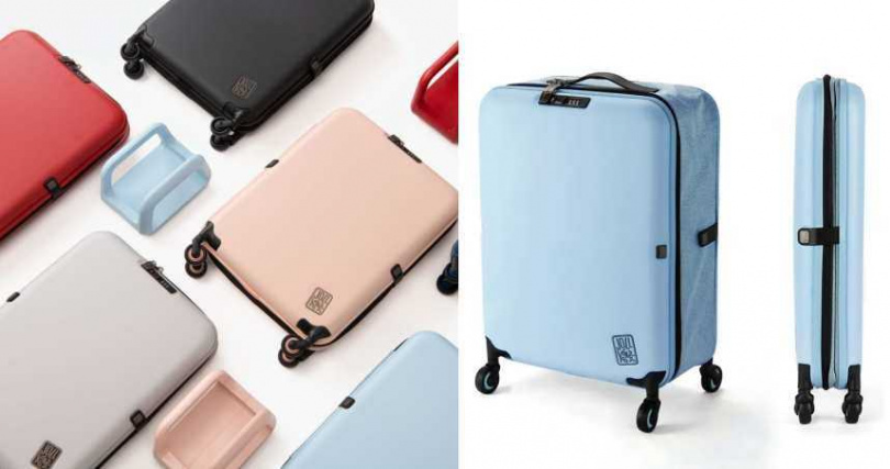 Jollying Pebble摺疊式行李箱共有3款尺寸，分別為20吋、24吋以及30吋，容量各40L、86L以及106L，各尺寸約只有3~6公斤相當輕巧，女生拿起來也不費力，。（圖／品牌提供）