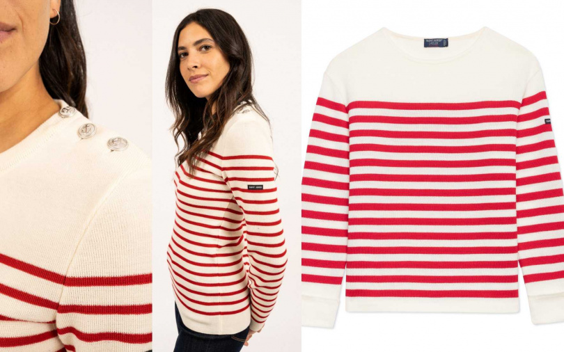 Saint James Maree II 圓領條紋毛衣/9,200元(圖/品牌提供)