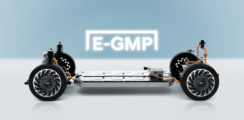 E-GMP 電動車全球模組化平台，搭載領先業界的高密度電芯電池組，創造超高續航里程及超快速充電優勢