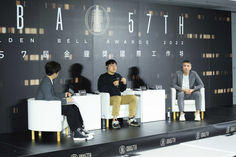 丁哲珉在金鐘獎系列活動「國際工作坊」與詹仁雄對談。（圖／三立提供）