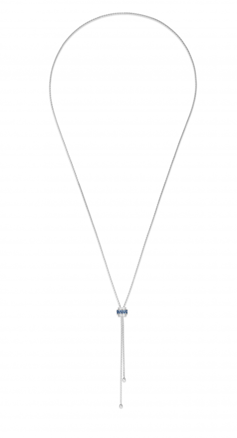 PIAGET Possession系列18K白金藍寶石鑽石項鍊／建議售價292,000元（圖／品牌提供）