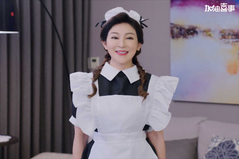 王彩樺穿上女僕裝來吸引老公的注意。（圖／TVBS提供）