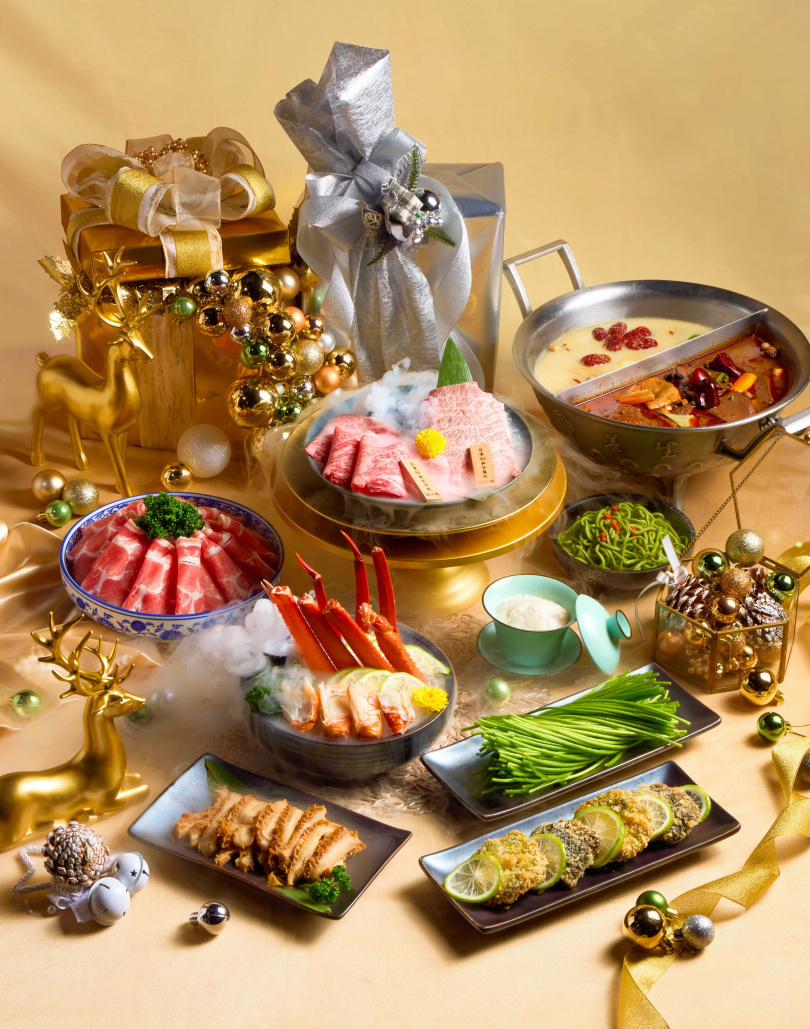 這一鍋期間限定「金奢聖誕套餐」集結奢華海鮮與肉品的美味饗宴（圖／這一鍋提供）