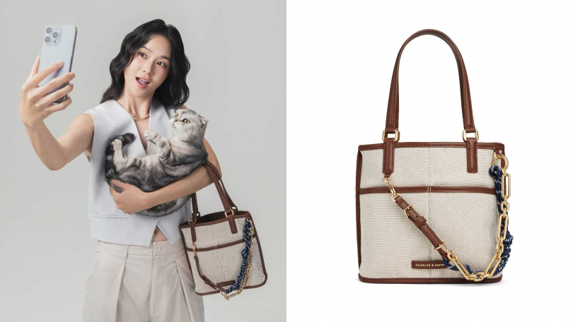CHARLES & KEITH Addison 帆布雙面手提包/2,790 元(圖/品牌提供)