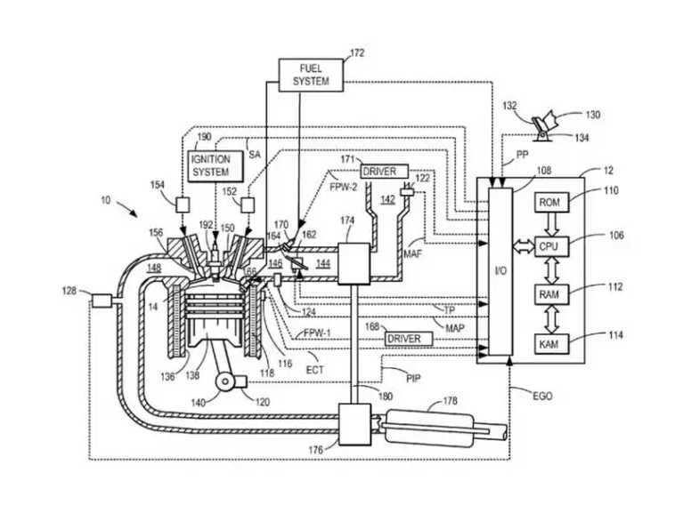 近期福特所申請的氫燃料引擎技術專利圖。(圖/翻攝自美國專利局)