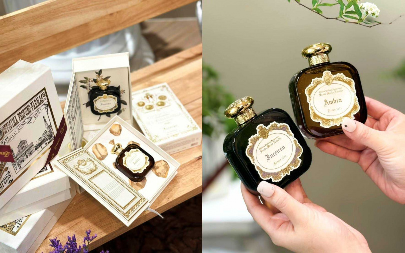 SMN頂級香氛藝術系列「I Giardini Medicei麥地奇花園」家族新成員-AMBRA麥地奇琥珀與INCENSO麥地奇焚香。（圖／吳雅鈴攝）