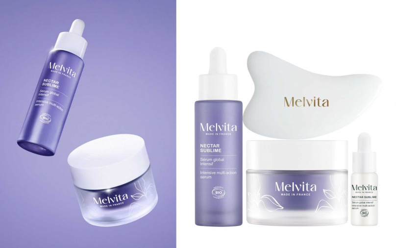 適逢百貨母檔,Melvita也祭出新品優惠-極萃全能青春雙星組,內含極萃全能雙星+迷你版極萃全能青春精華5ml+加大版天然白玉石塑顏美容版,只要68折5,680元就能無痛入手!(圖/品牌提供)