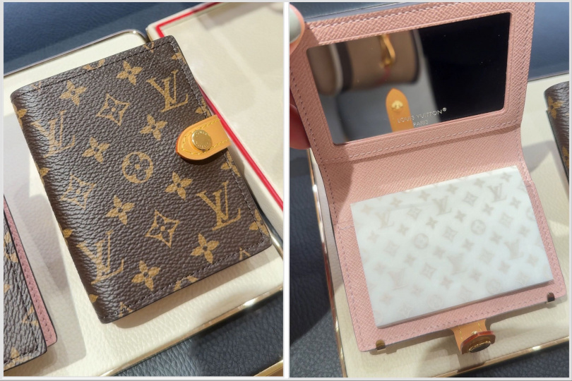 ＬＶ吸油面紙太美。裡面的吸油面紙還有LV LOGO。（圖／黃筱婷攝）