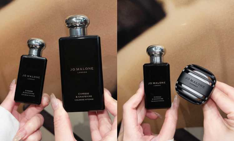Jo Malone London 絲柏與葡萄藤芳醇香水 30ML／4000元、50ML／5750元、100ML／7950元、Jo Malone London 車用擴香盒／2,000元、車用擴香蕊心 - 絲柏與葡萄藤／2,900元（圖／廖怡婷 攝）