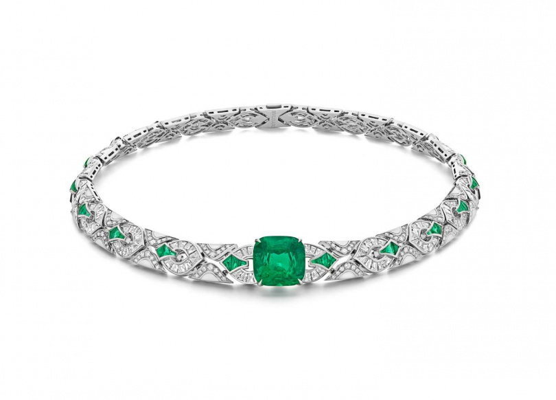 BVLGARI 頂級鉑金祖母綠與鑽石項鍊&nbsp;(圖/品牌提供)