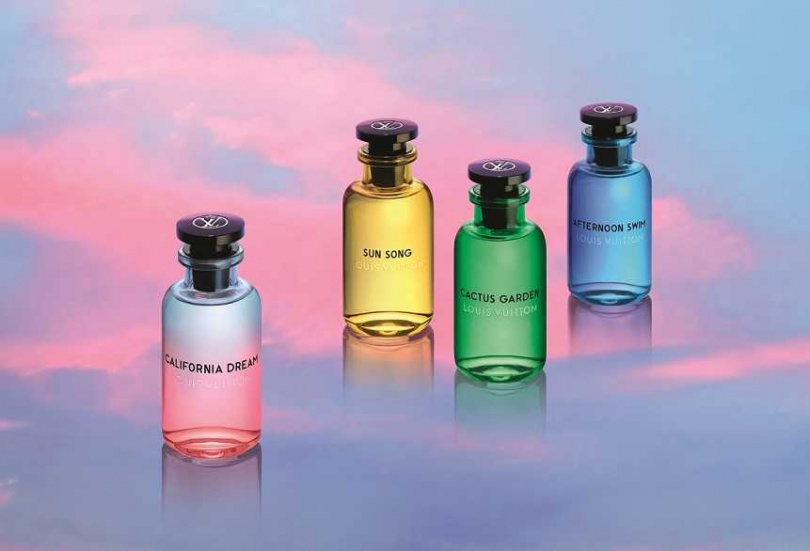 2019年路易威登首度推出彩色瓶身香水，2020年加入California Dream全新香氣(左1)！(圖/品牌提供)