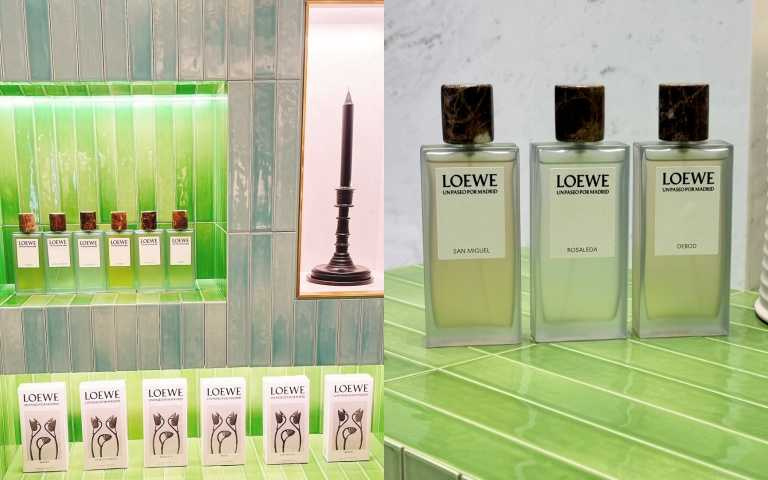 LOEWE漫步馬德里系列，右邊三罐為最熱賣三瓶（圖／黃筱婷攝）