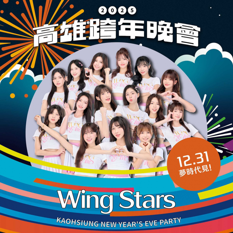 安芝儇等15位WING STARS啦啦隊成員，將在高雄跨年舞台上以熱情的歌舞表演滿足粉絲。（圖／桂田文創提供）