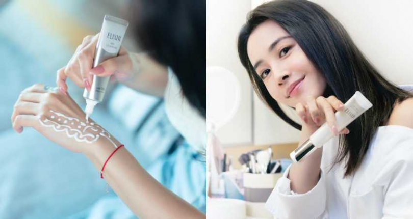 Jolin分享自己保養秘訣就是這支全新升級「膠原彈潤多效美肌乳 #小金管」,除了臉部,Jolin也私心喜歡運用於手部保養,補足滿滿的膠原蛋白保養與超強防曬力,質地超輕盈、不黏膩。(圖/品牌提供)