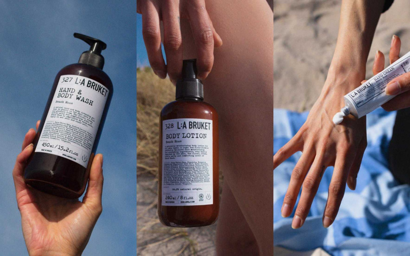 327海鹽玫瑰潔膚露450ml／1,200元、328海鹽玫瑰身體乳240ml／1,350元、329 海鹽玫瑰護手霜70ml／950元（圖／品牌提供）