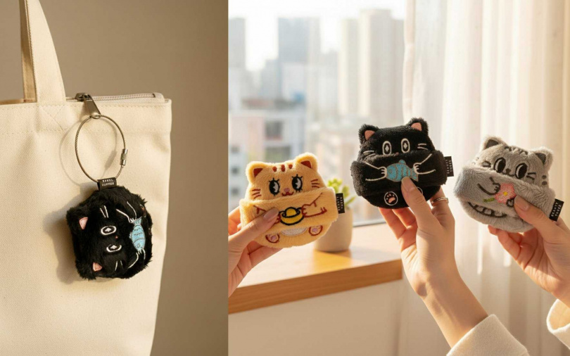 除了定妝功能，在側邊緞帶掛上鑰匙圈，還可以變身包包上的可愛掛飾喔。（圖／品牌提供）