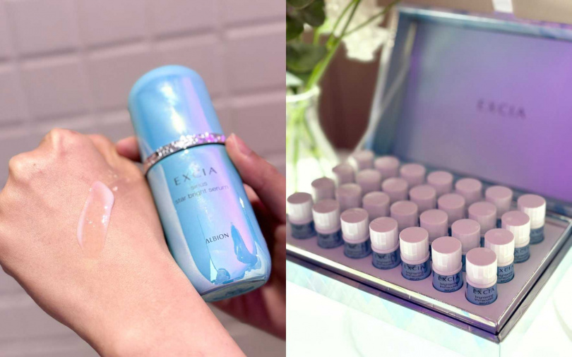 妃思雅綻白之源超能激光安瓶Z 1.5ml x28瓶/8,300元、妃思雅綻白之源星燦激光精華40ml/5,000元(圖/吳雅鈴攝)